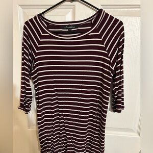 Burgundy Striped Women's Top
